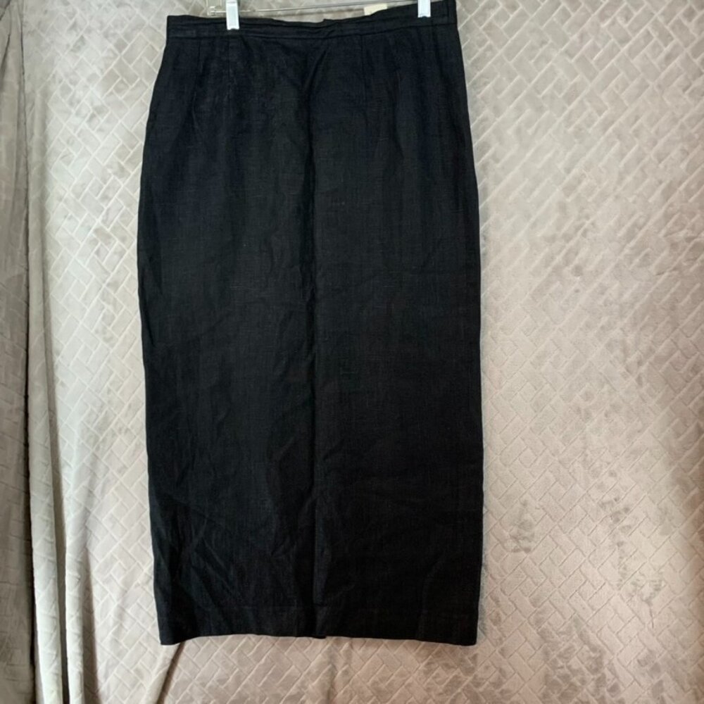 Harve Benard Womens XL Skirt Black Long Pencil Academia Minimalist Lagenlook